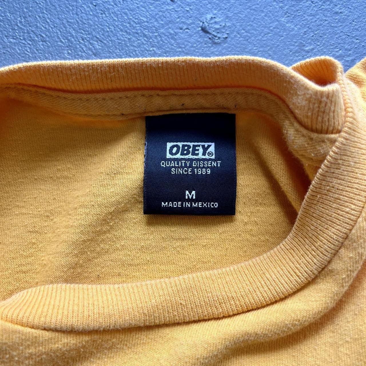 Obey Men's Yellow and Green T-shirt (3)