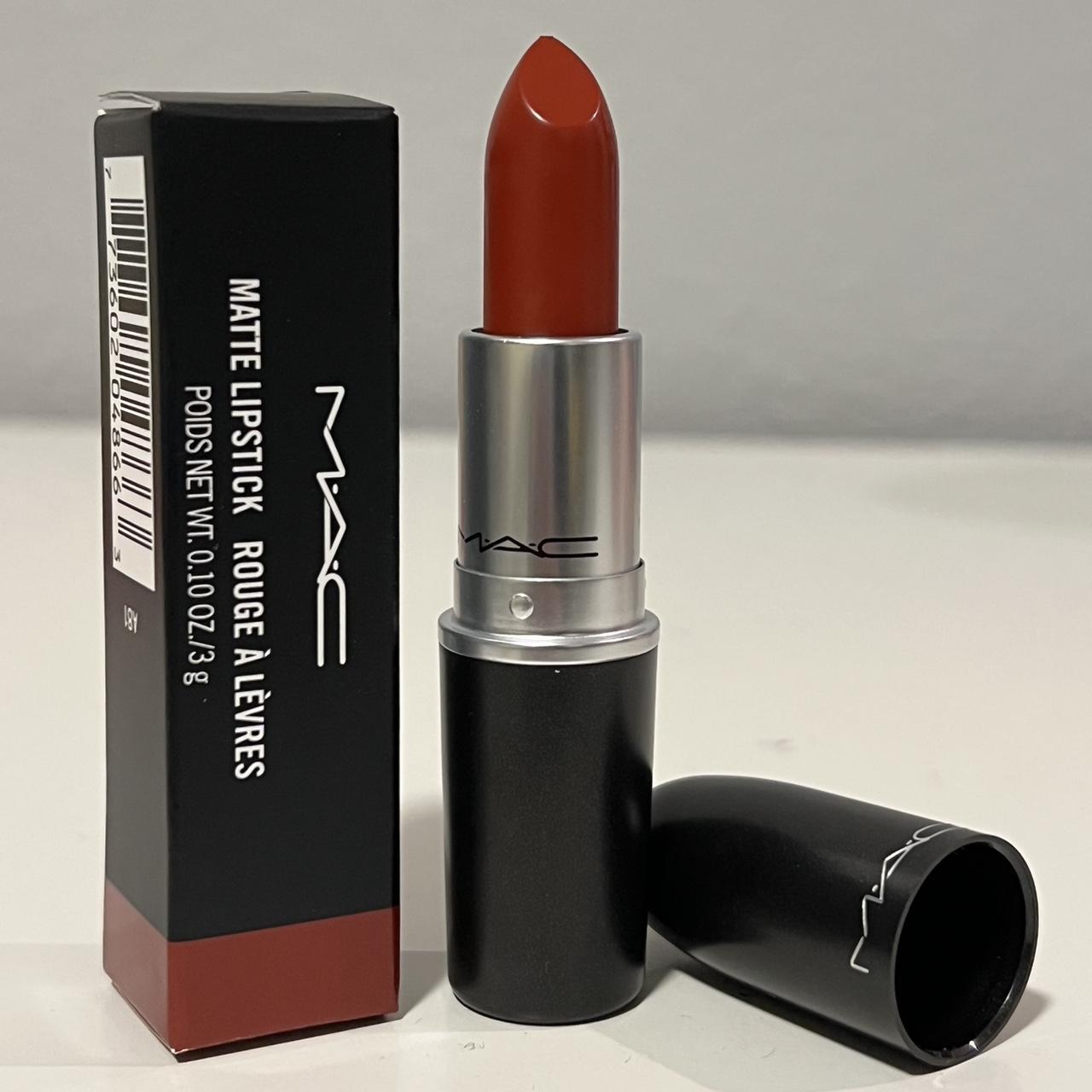 MAC Matte Lipstick -#602 Chili 0.1 oz /3g Full Size... - Depop