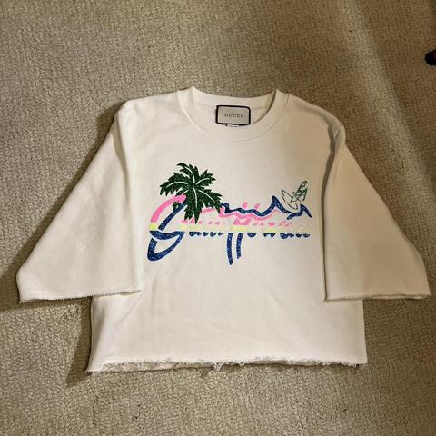 Authentic Gucci Hawaii Cropped Sweatshirt! Size S - Depop