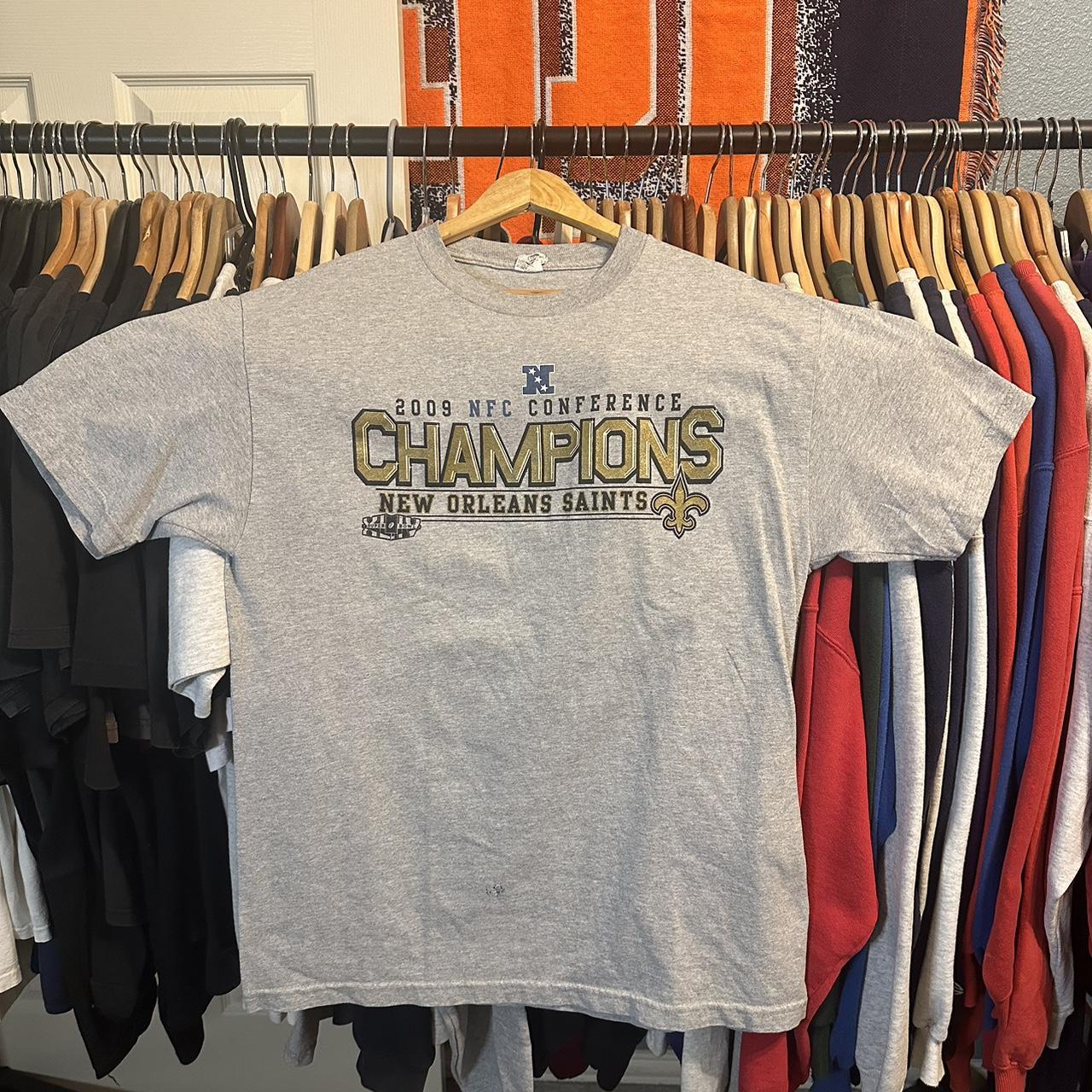 Vintage 2009 Saints NFC Championship Tee 🏈 SEND... - Depop