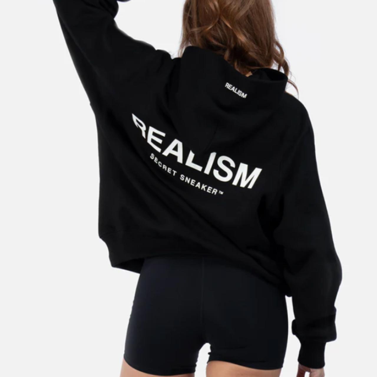 REALISM Hoodie Black Size S Perfect... Depop