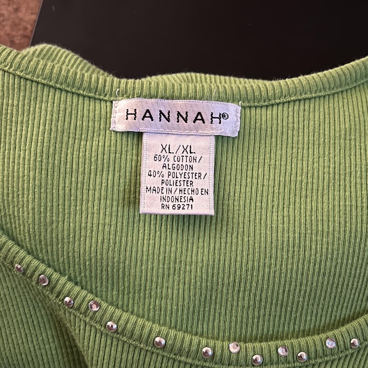 Green Hannah top with little studs around the collar... - Depop