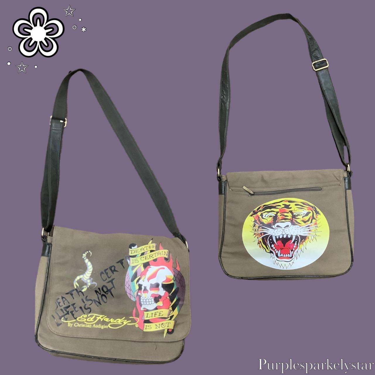 USED AUTHENTIC ED HARDY WEEKEND BAG, MINT CONDITION, SOME STAINS INSIDE OF  THE BAG, FAST DEAL “$80.00” NEGOTIABLE, Women's Fashion, Bags & Wallets,  Tote Bags on Carousell