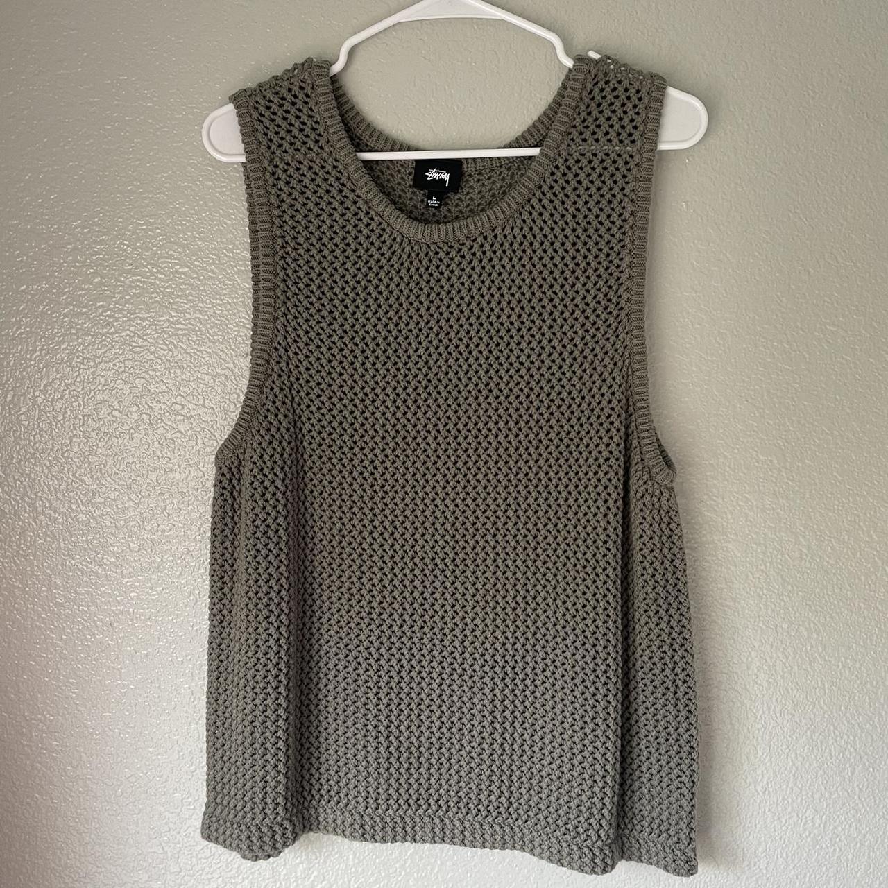 Stussy Crochet Knit Vest style tank top. Really Irie... - Depop