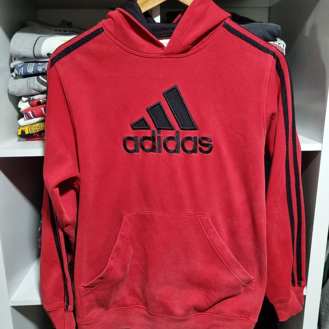 Adidas Women's Red Hoodie | Depop