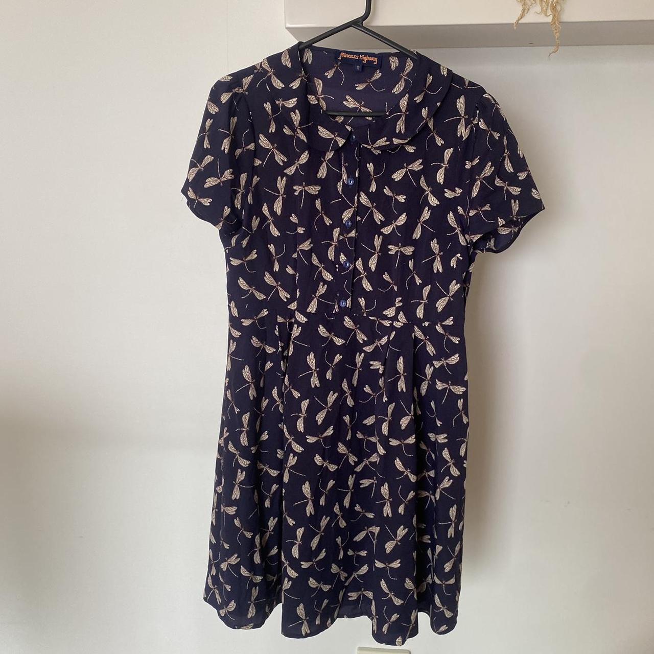 Princess highway dress - blue with dragonflies - Depop