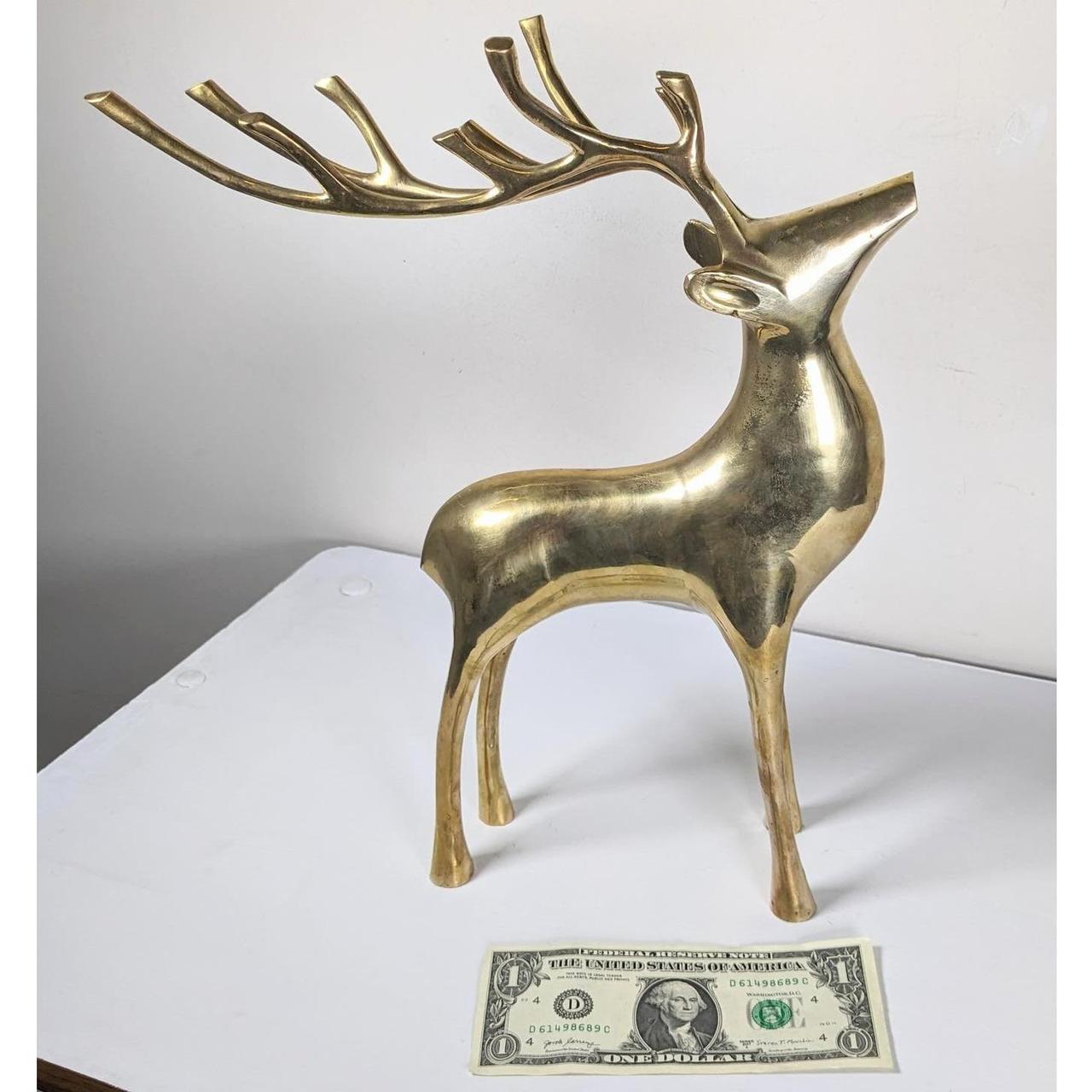 Antique brass store deer (heavy)