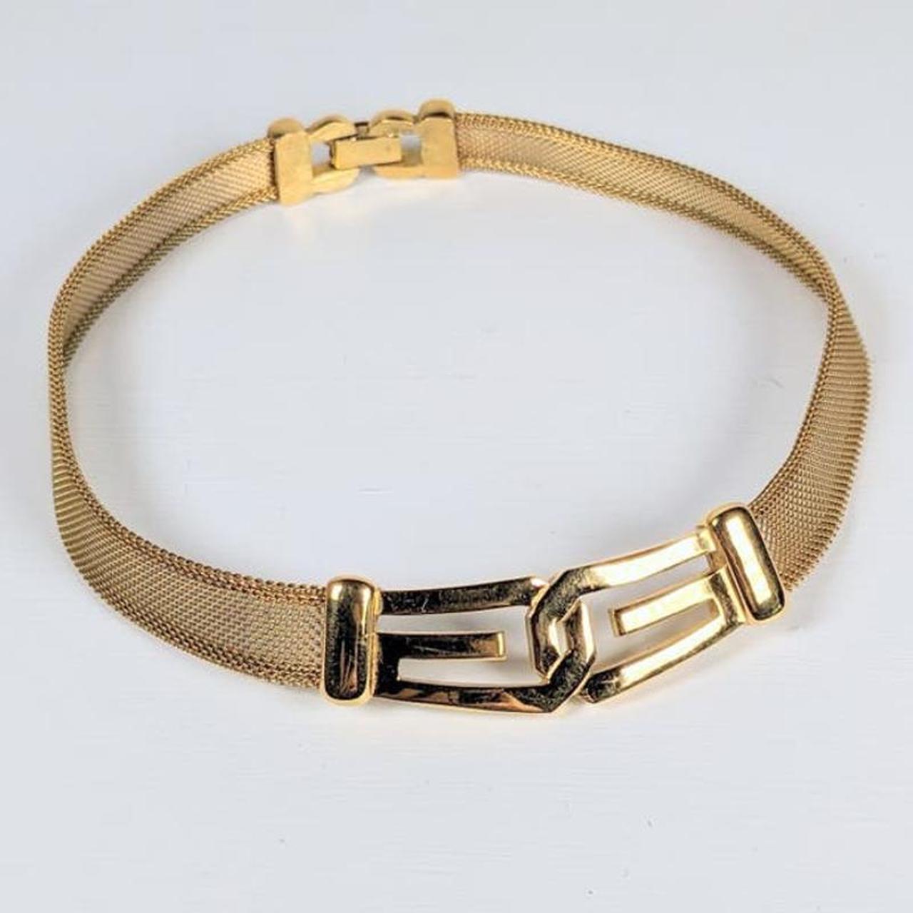 GIVENCHY Vintage Gold Plated Chain store Choker Necklace