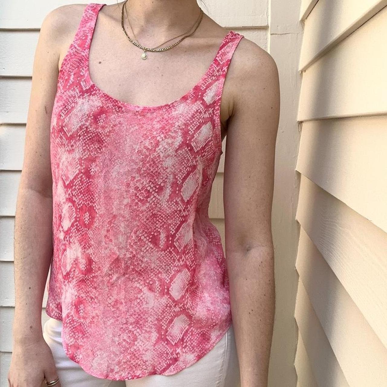 pink snakeskin blouse