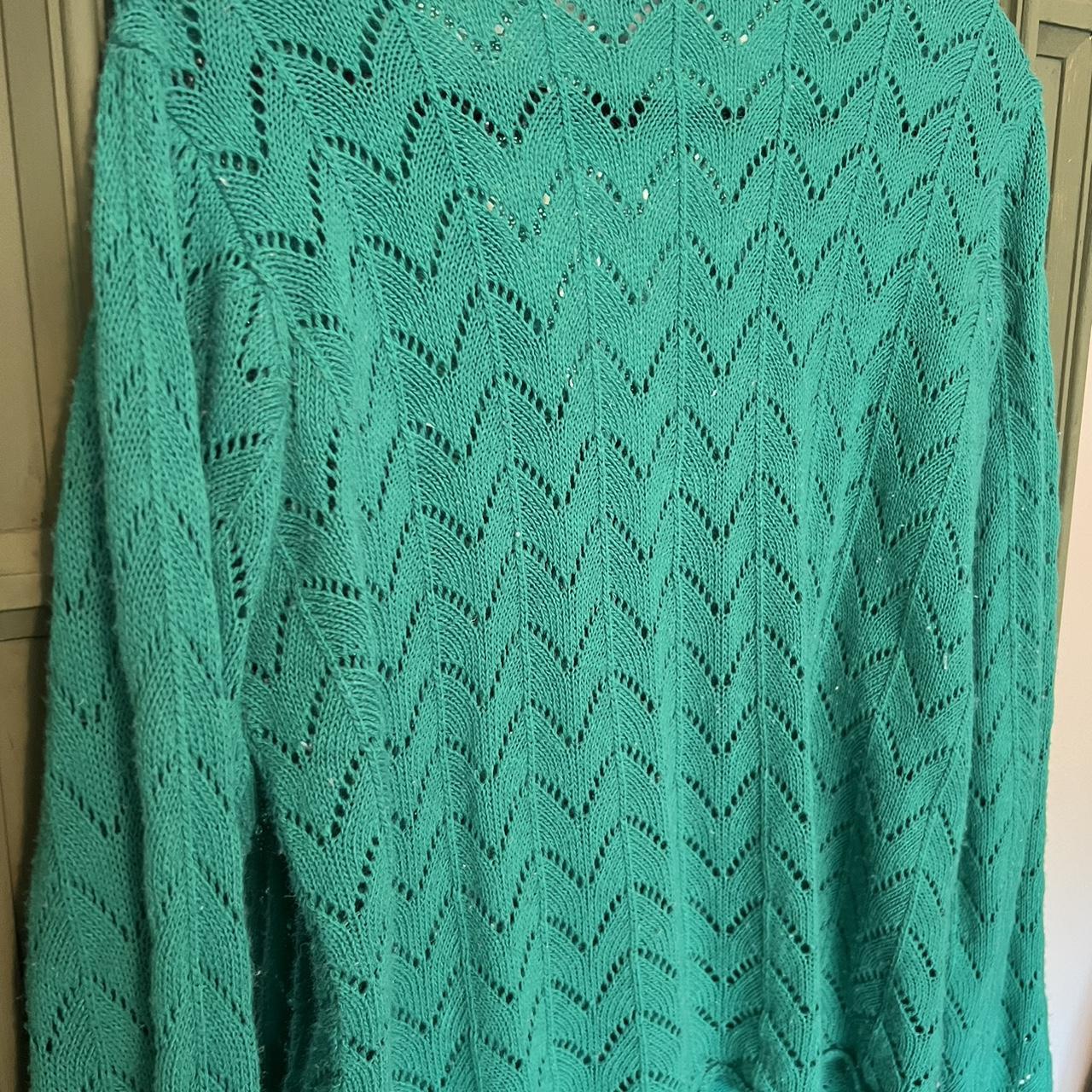 Stunning crochet green sweater Has one shell Depop