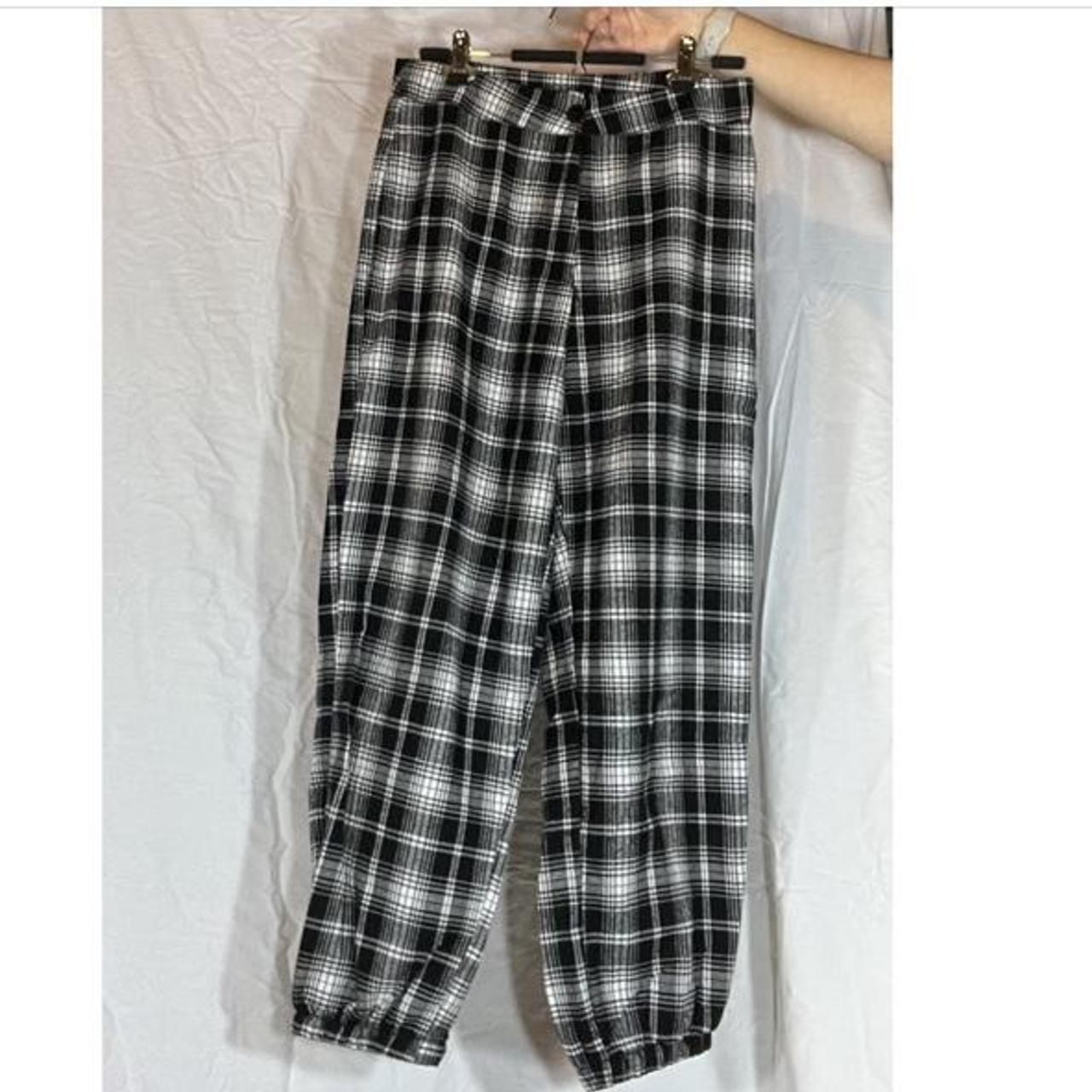 SHEIN Women's Black and White Trousers | Depop