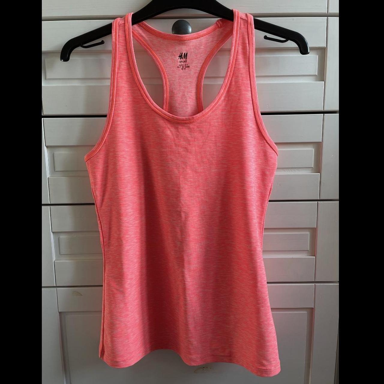H&M pink/orange racer back sport top Worn once,... Depop