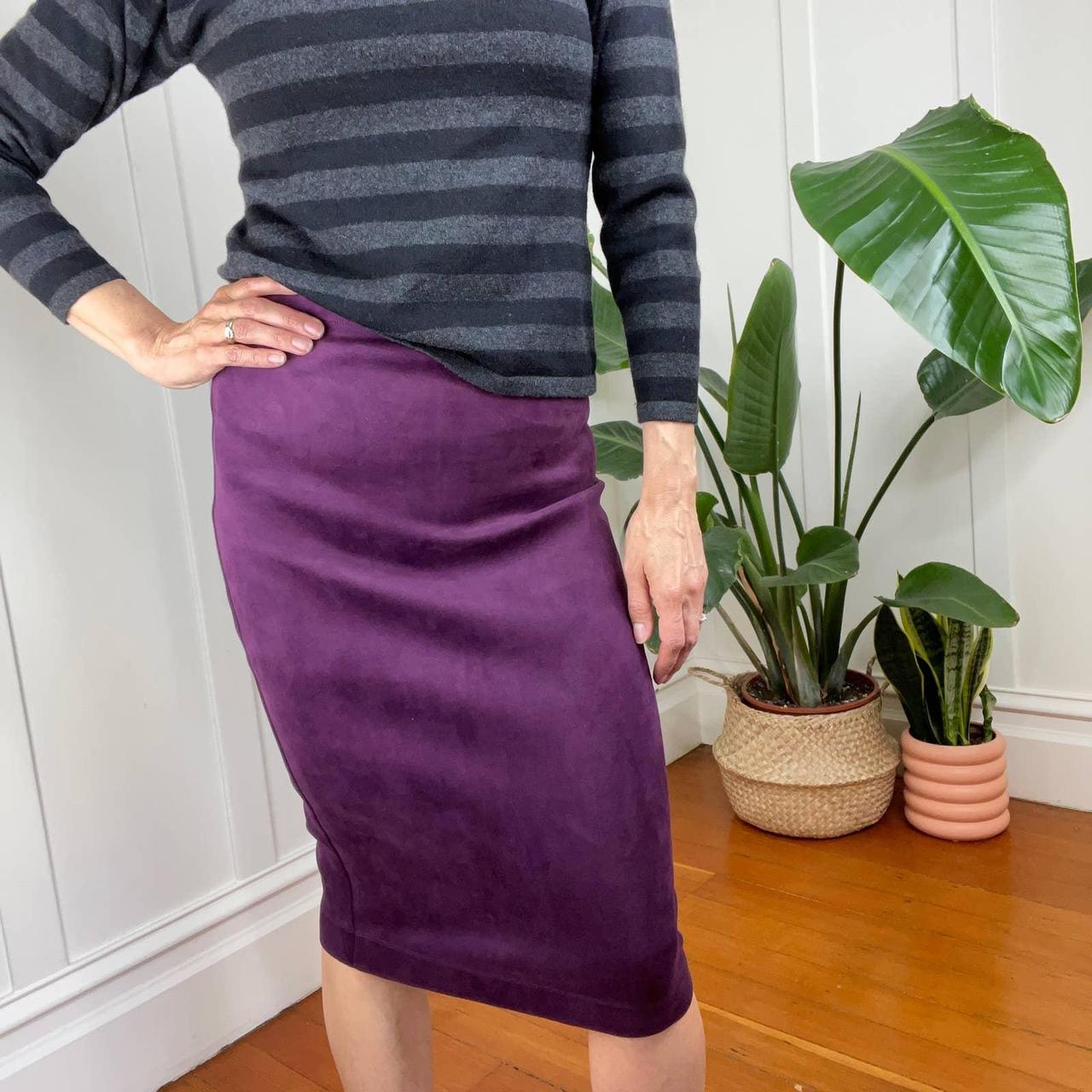 Stunning faux suede pencil skirt by BCBG Max Depop