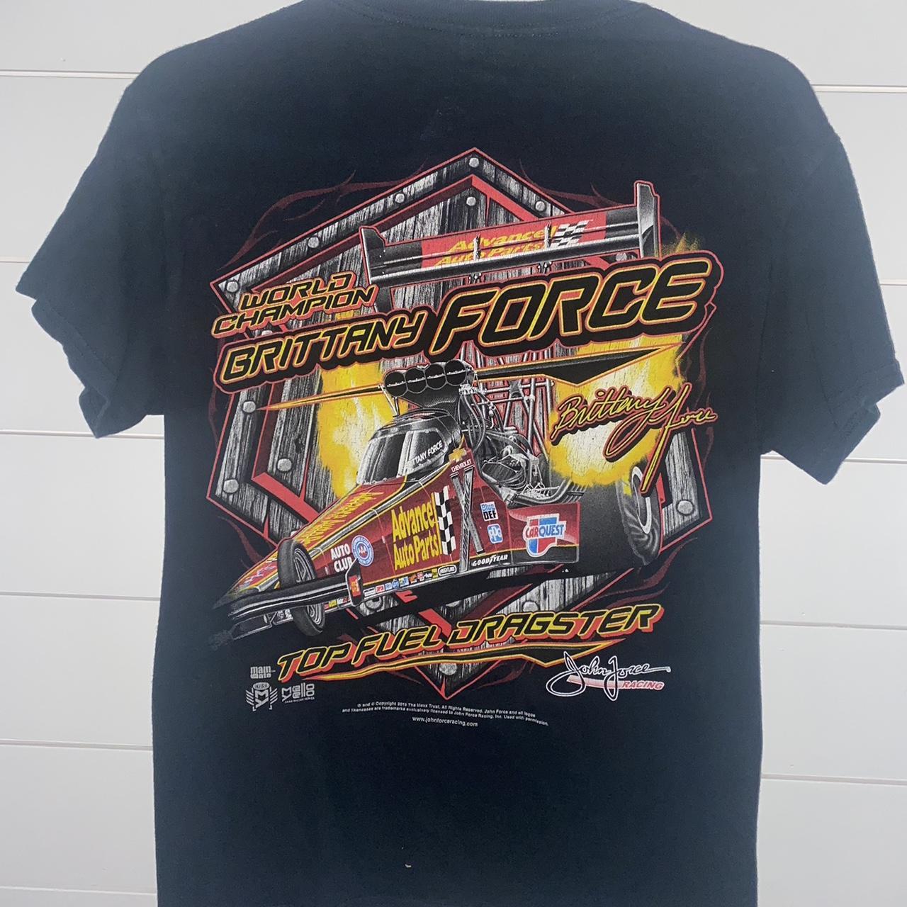 Y2K Brittany Force Top Fuel Dragster racing shirt.... - Depop