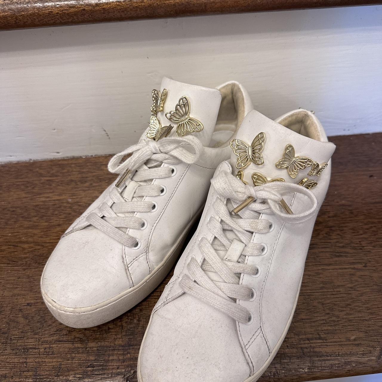 Michael kors gold and white sneakers on sale