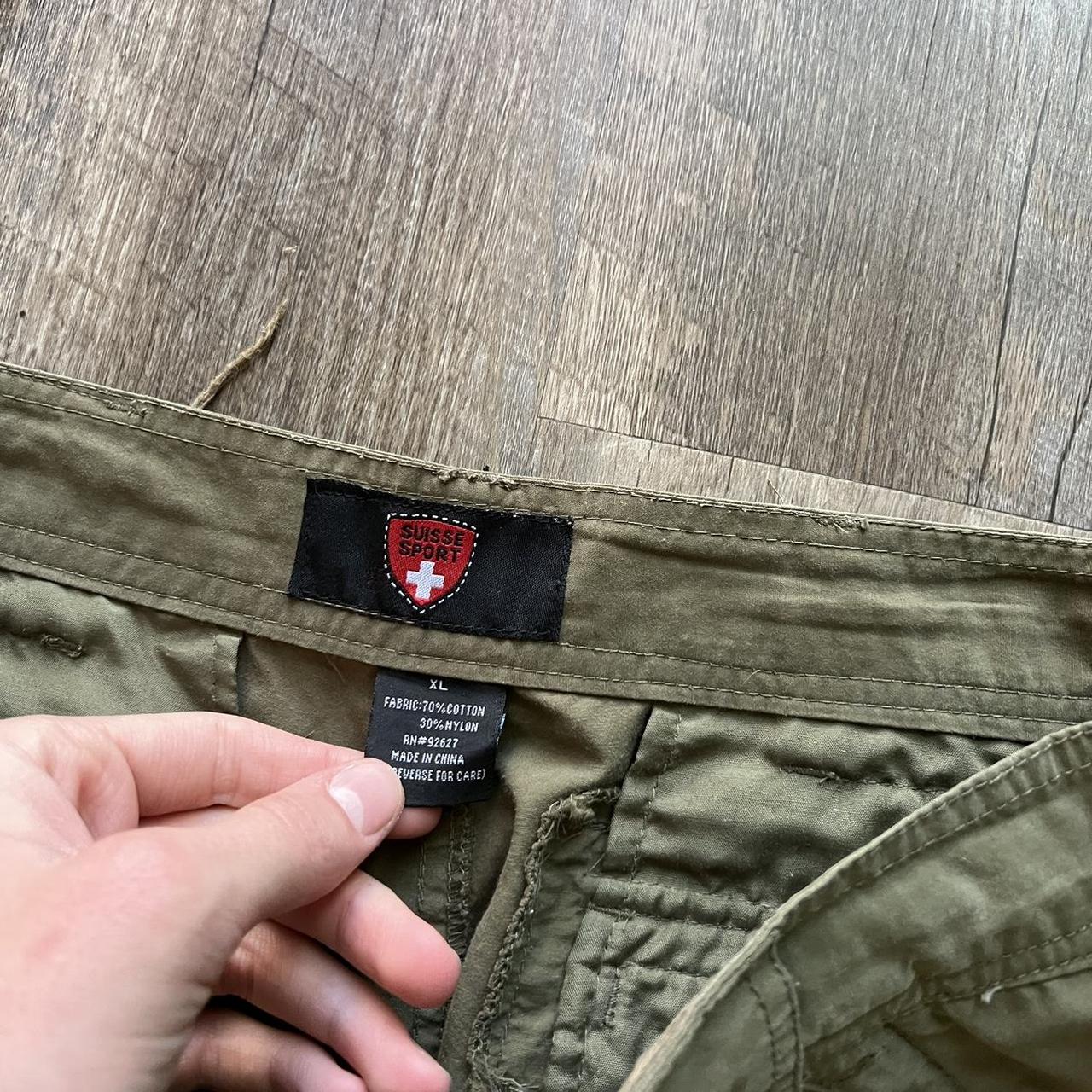 Vintage Y2K Suisse Sport Baggy Wide Leg Skater Cargo... Depop