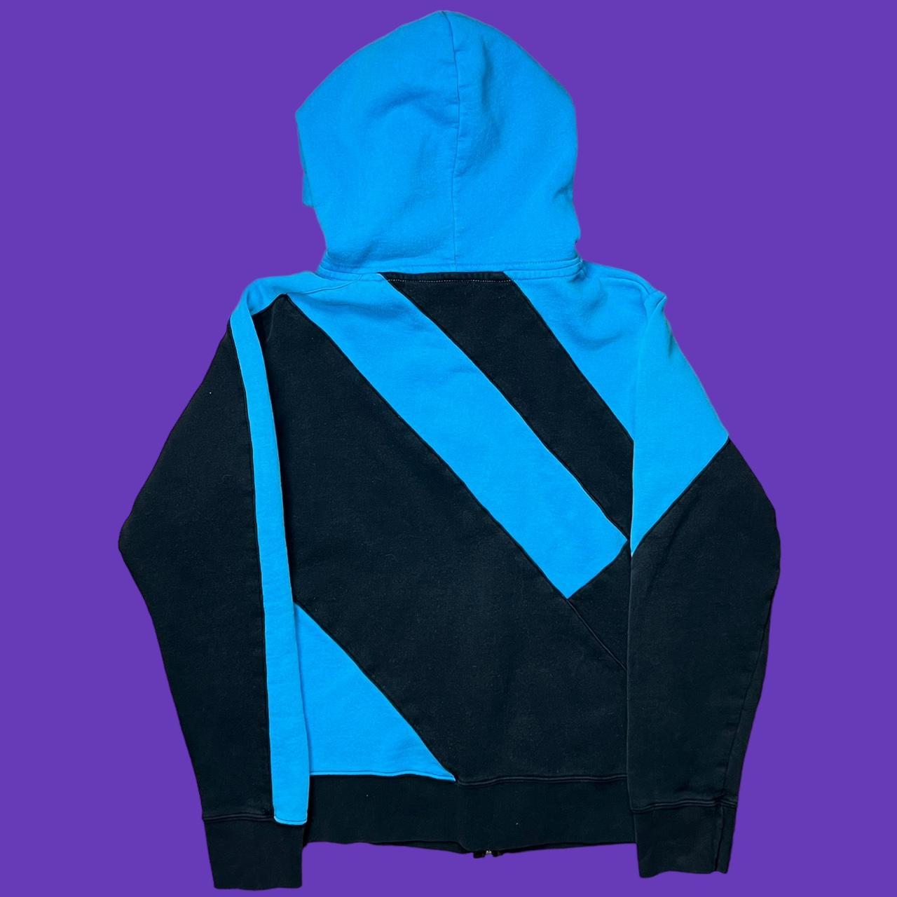 Fox Racing Men's Black and Blue Hoodie Depop