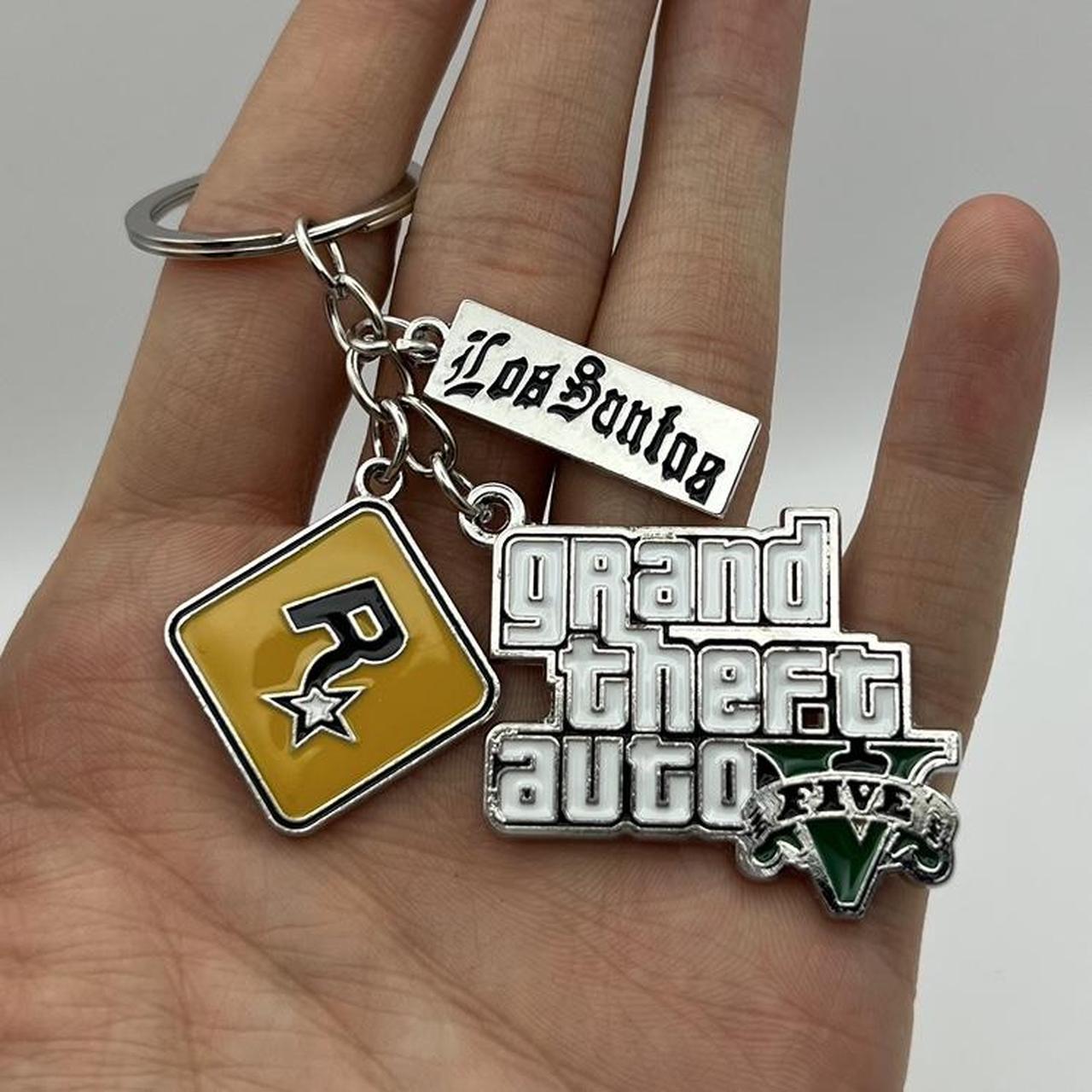 y2k 2000s rockstar games gta v keychain brand... - Depop