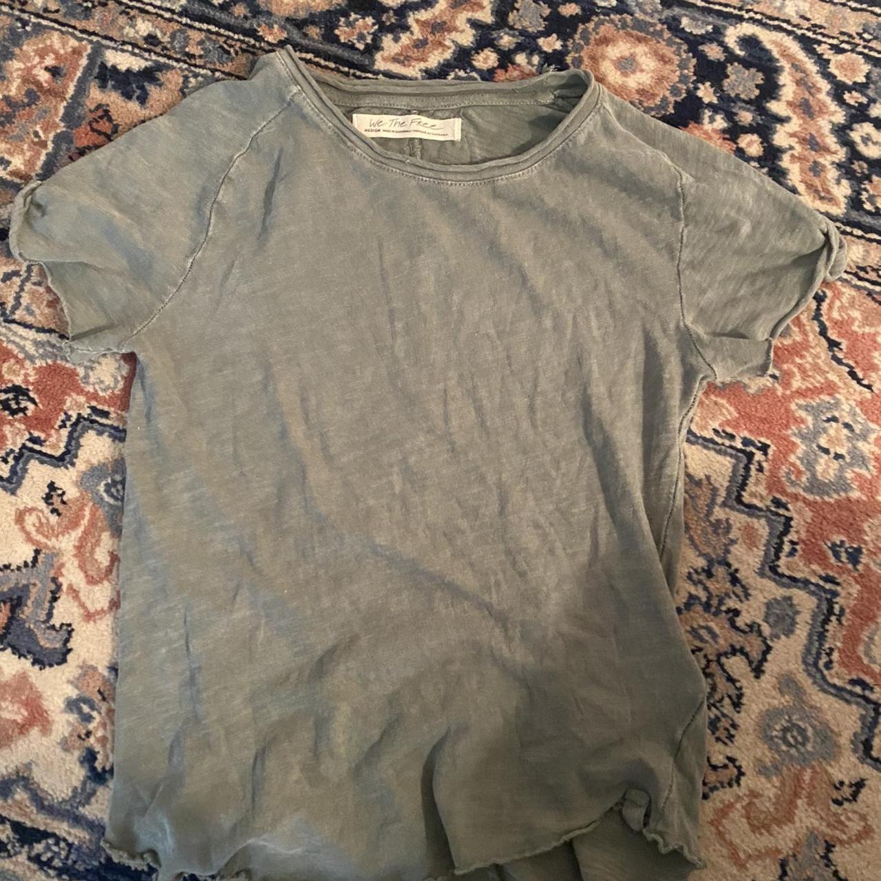 Free People Women's Green T-shirt | Depop