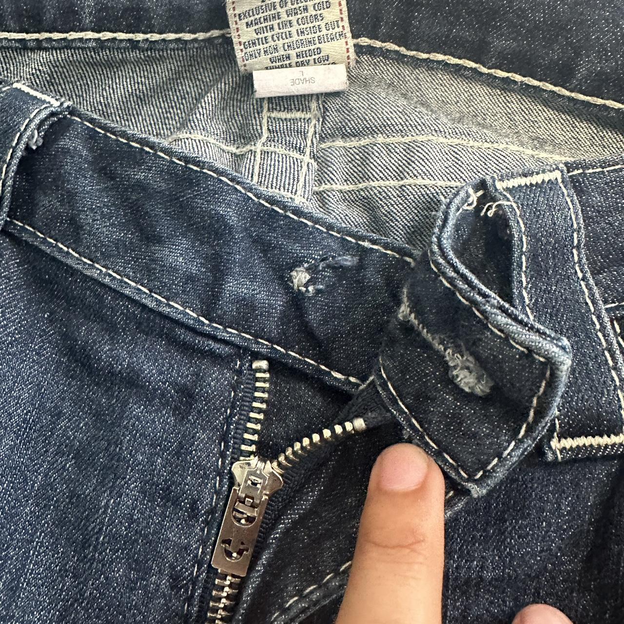 y2k made in usa bootcut true religion jeans in a... - Depop