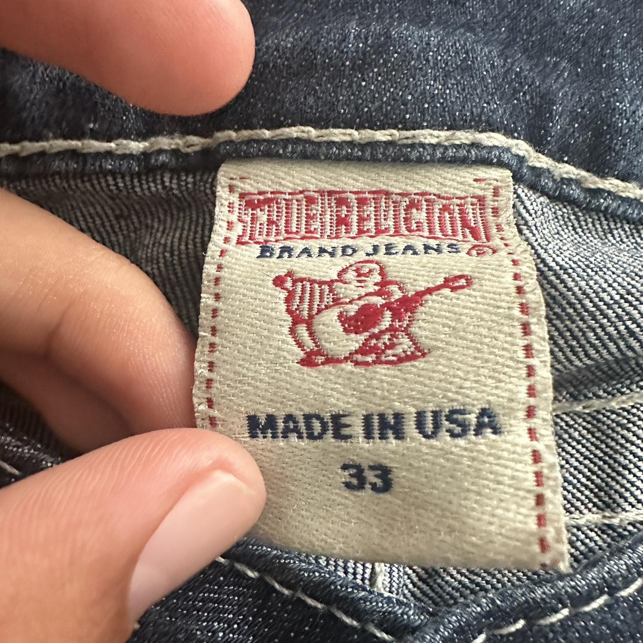 y2k made in usa bootcut true religion jeans in a... - Depop