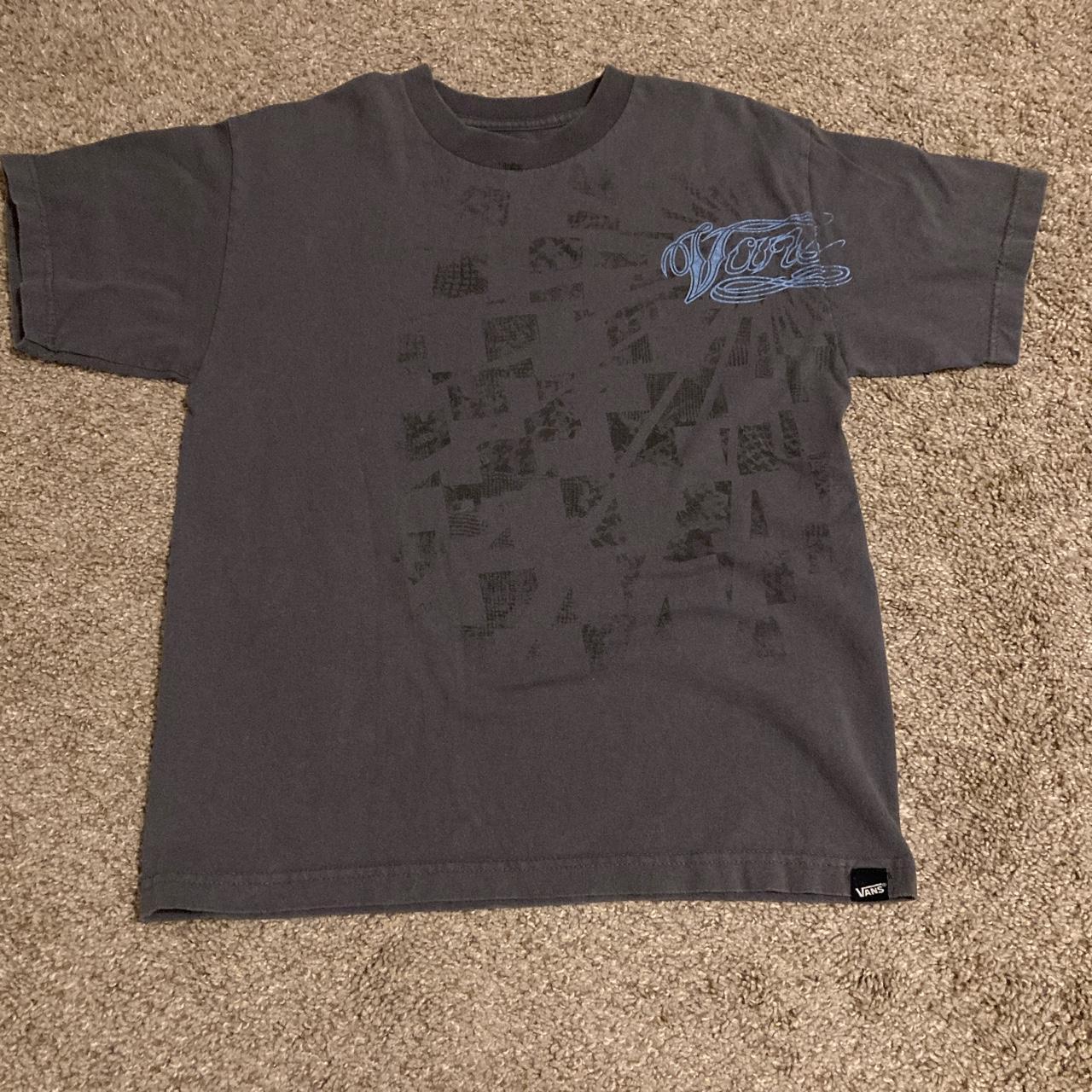 Kids grey & blue 2000s y2k vans tee, could pass as... - Depop