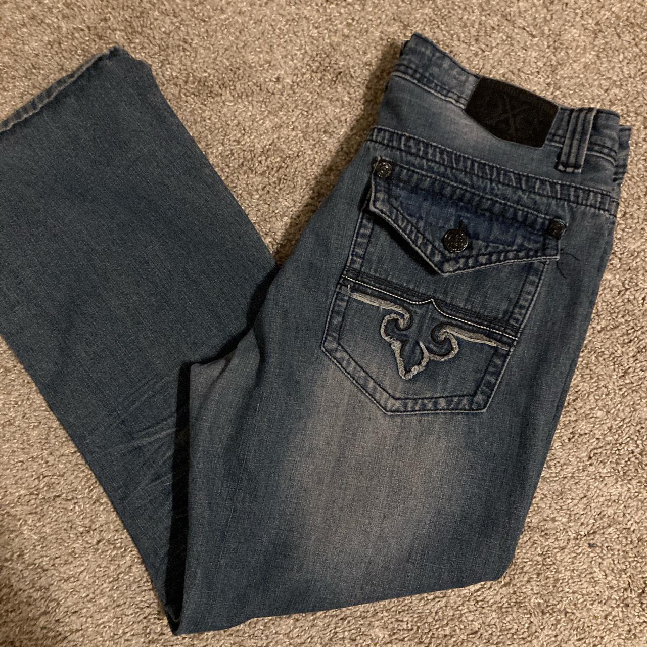 Xtreme Couture blue baggy men’s jeans with... - Depop