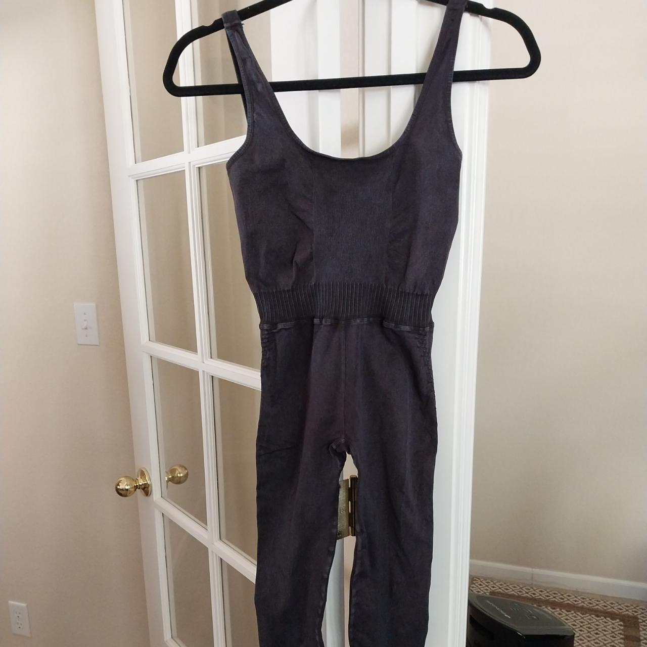 Free People Men's Black and Grey Jumpsuit | Depop