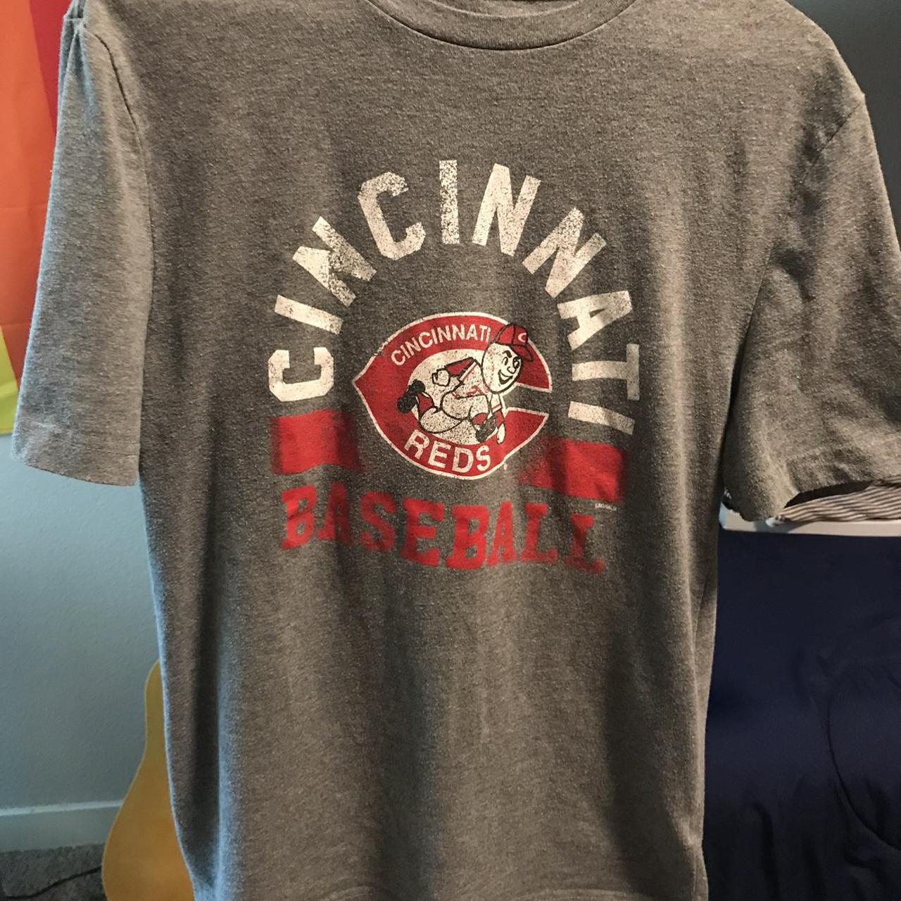 grey cincinnati reds shirt mlb genuine merchandise - Depop