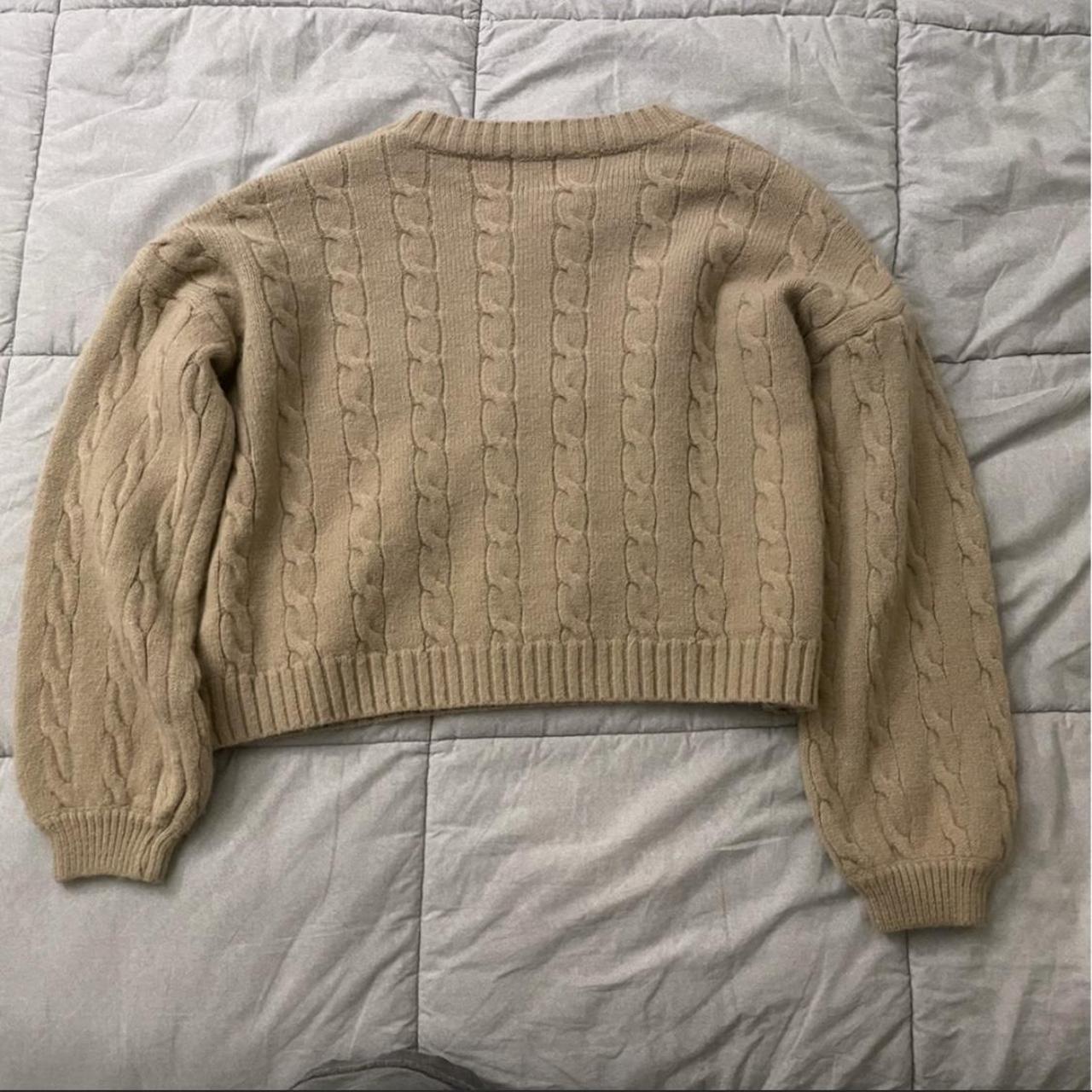 🧶 PRINCESS POLLY CABLE KNIT SWEATER BEIGE... Depop