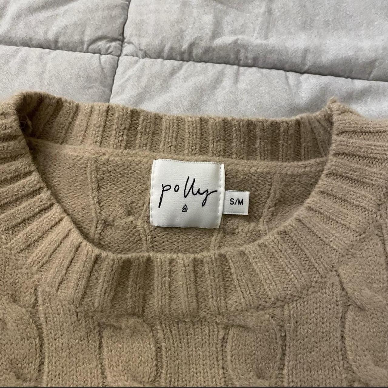 🧶 PRINCESS POLLY CABLE KNIT SWEATER BEIGE... Depop