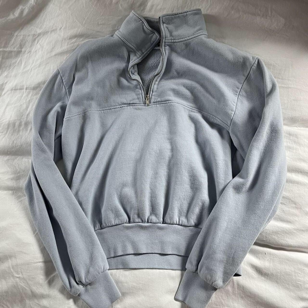 Brandy Melville Women's Blue Hoodie Depop
