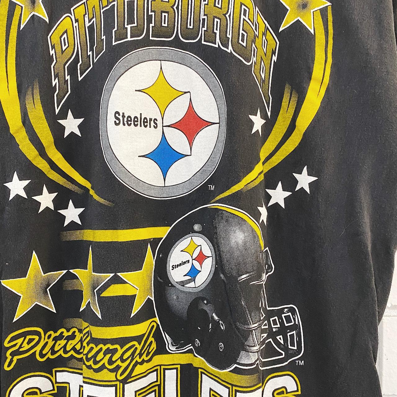 Vintage Sports - Logo Pittsburgh Steelers Faded... - Depop