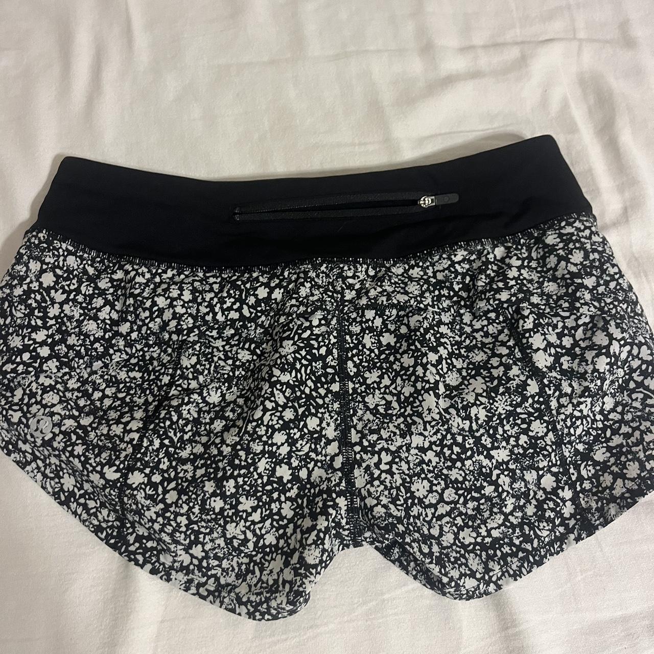 Lululemon size 4 speed up black and white shorts. Depop