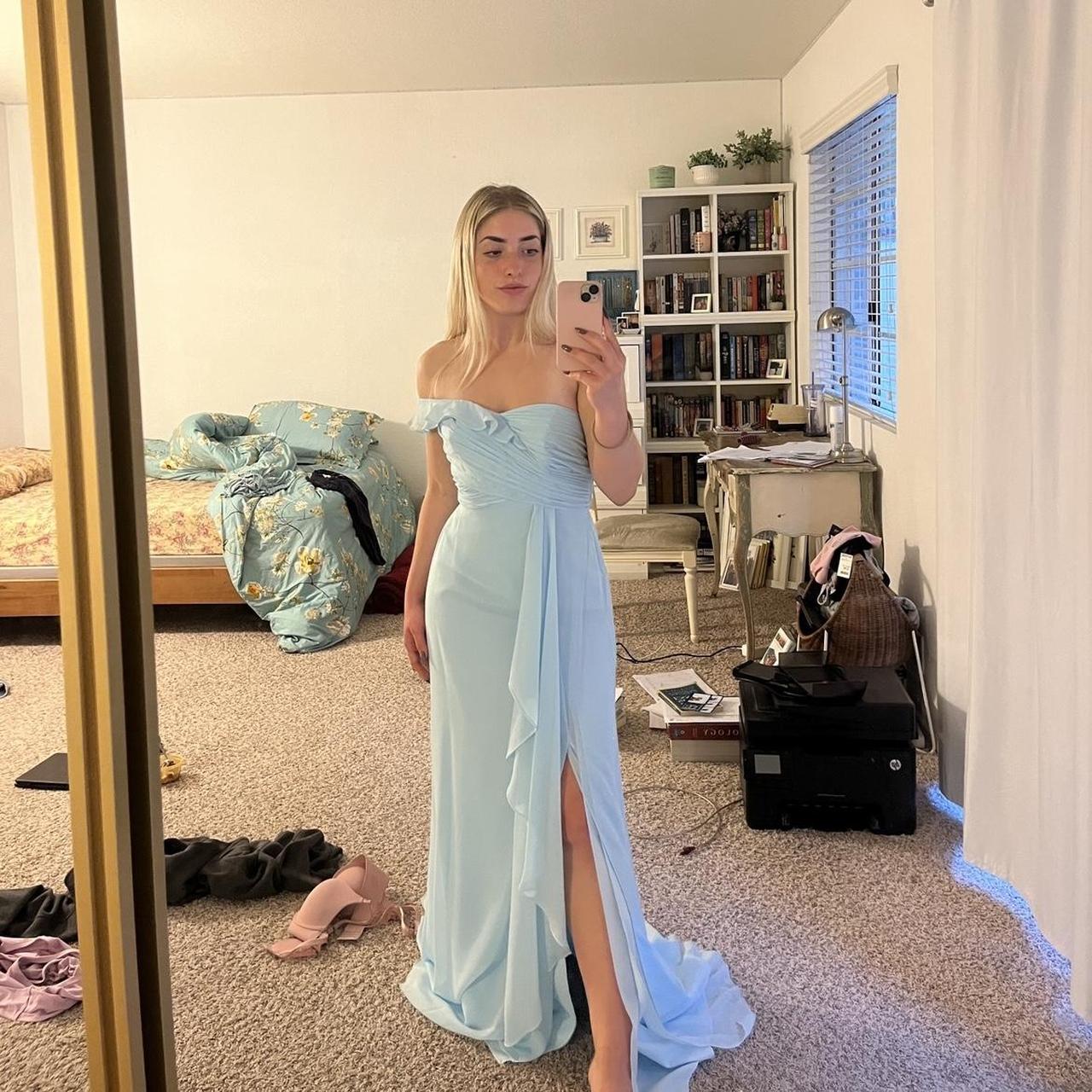 David's bridal on sale sky blue dress