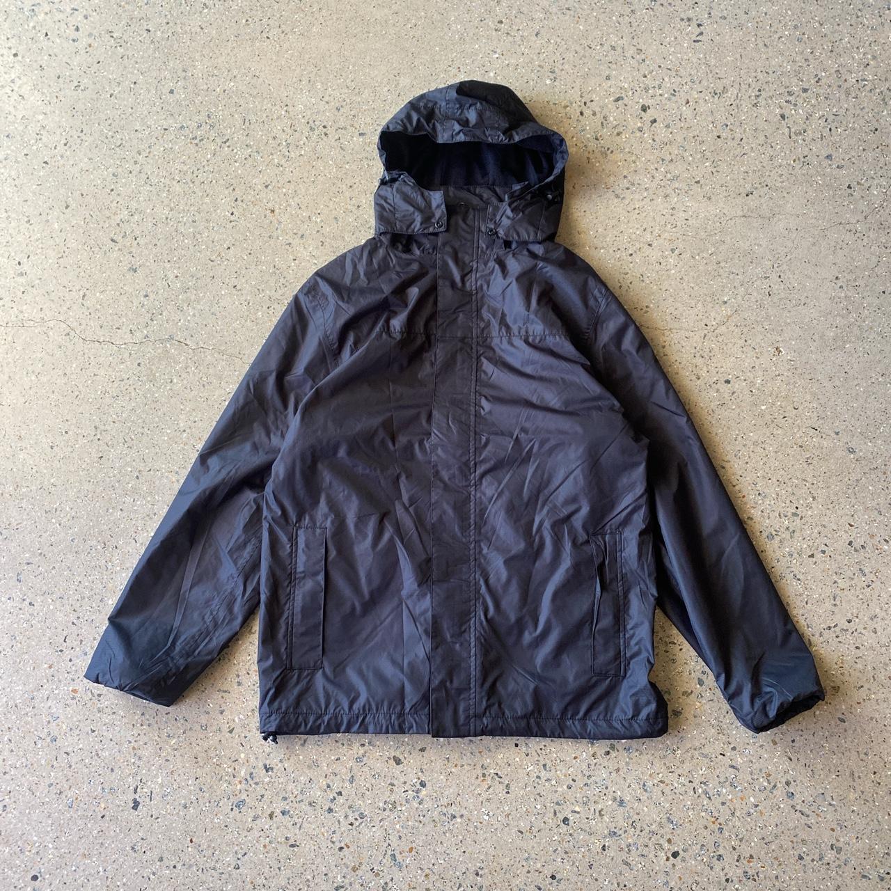 Plain black lightweight spray jacket, size M Hood... - Depop