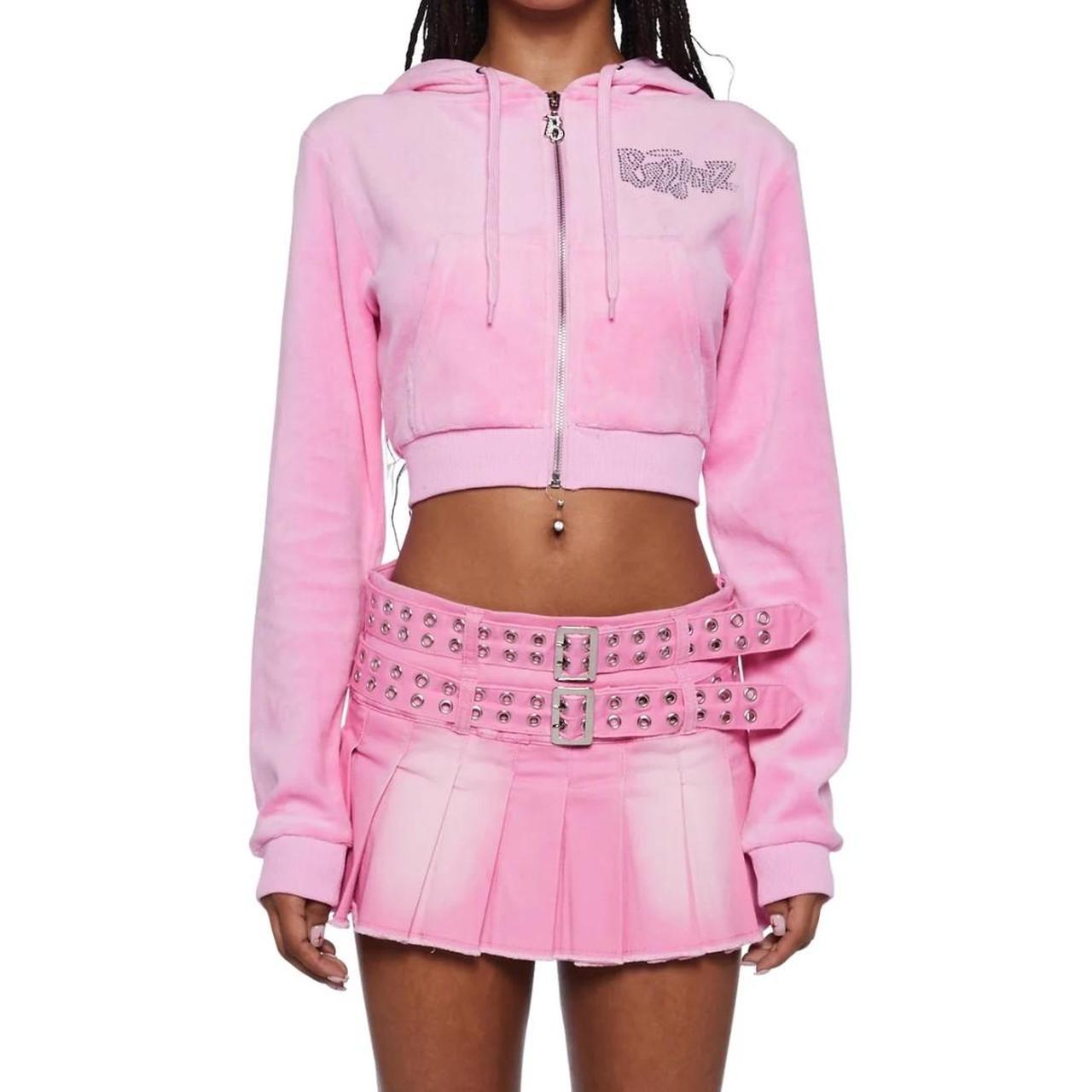 Bratz Dollskill Pink Keep It Glossy Velour Zip Up. Depop