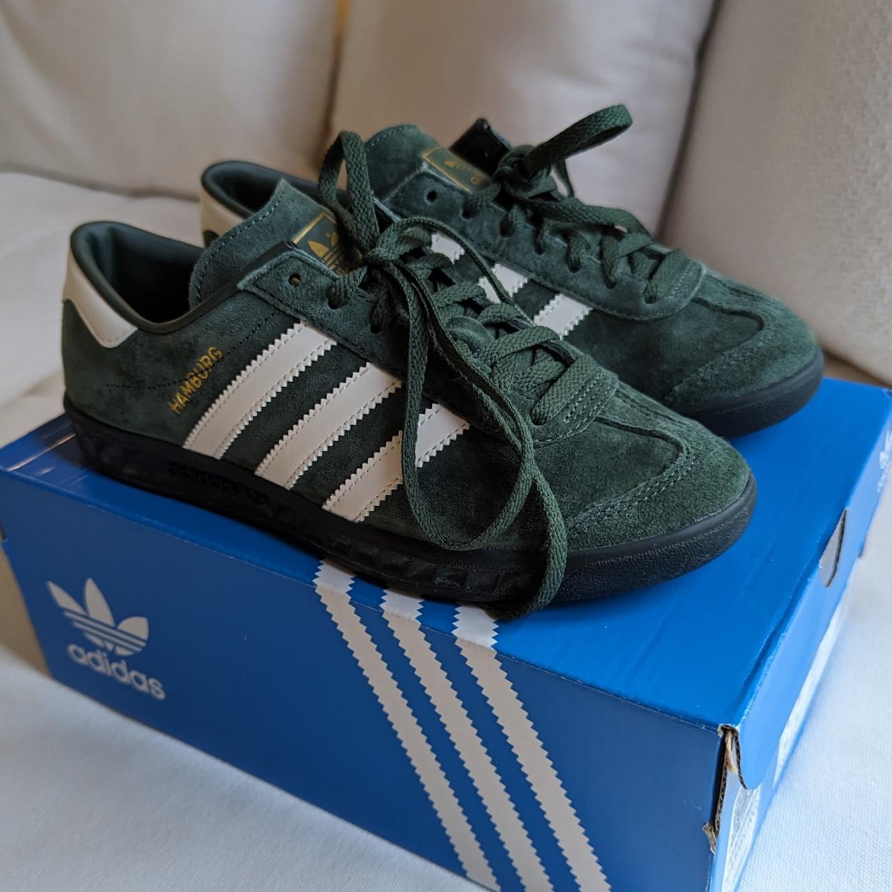 Adidas Hamburg trainers in forest green. Size 3.5... - Depop