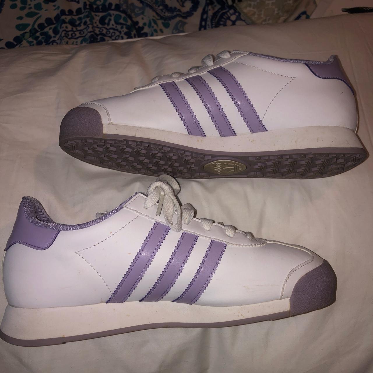 2011 Adidas Samoa sneakers lilac and white leather. Depop