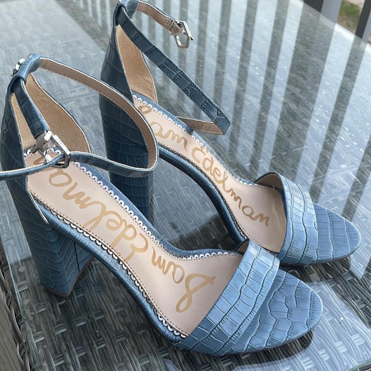 Sam Edelman Yaro Block Heel Blue 4 Depop