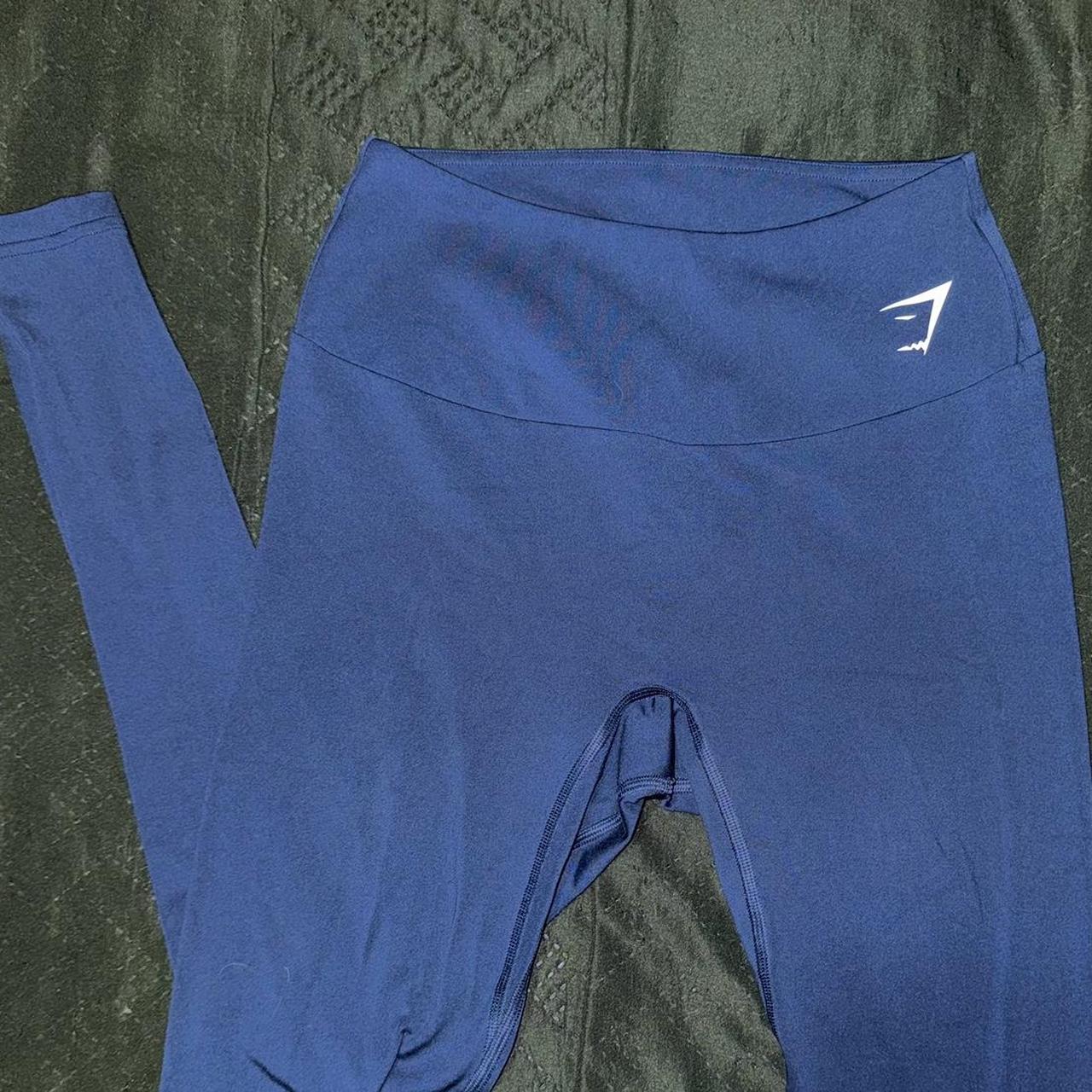 Gymshark Dark Blue and Teal Women Leggings. - Depop