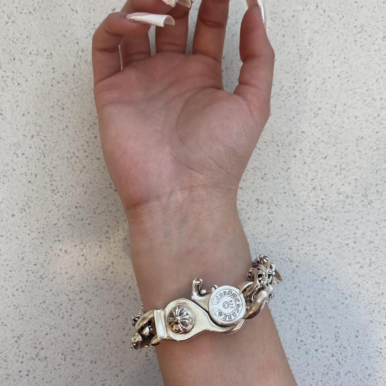 chrome hearts silver hardware bracelet - Depop