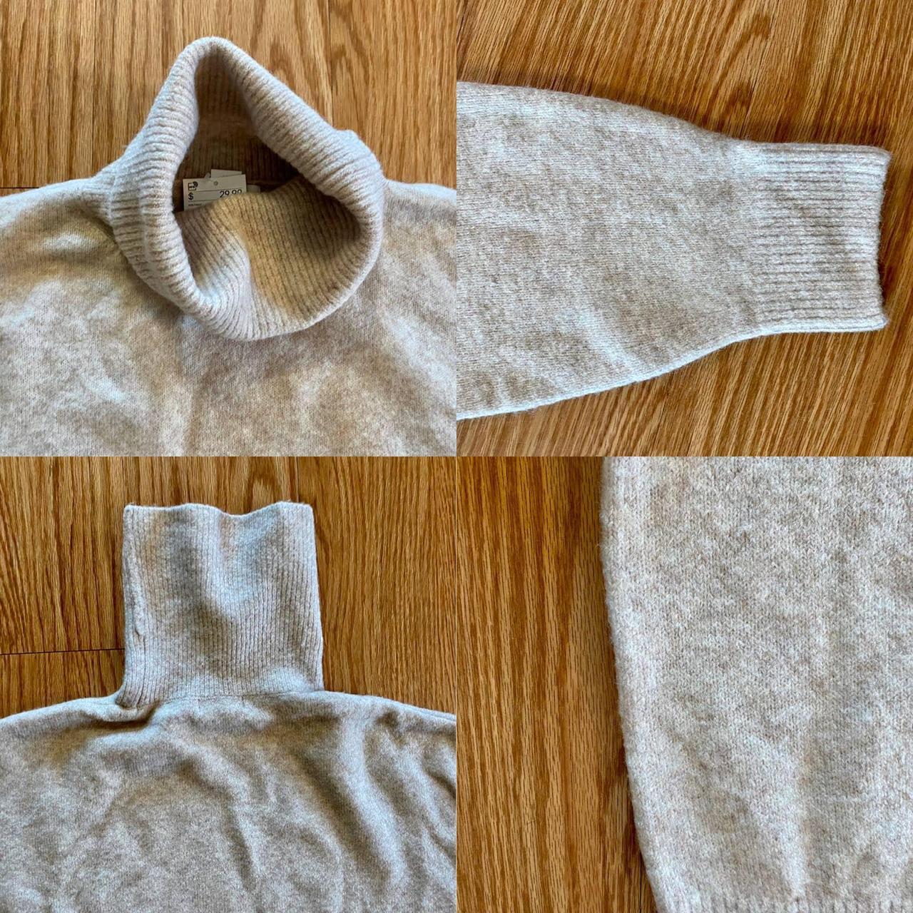 H&M brown cowl neck wool sweater top. Size large.... Depop