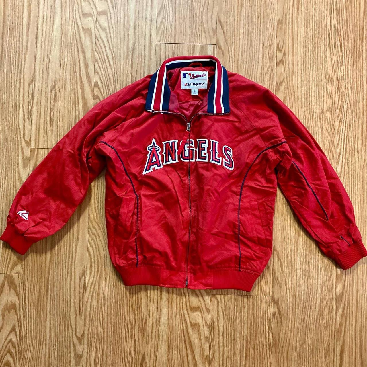 MLB La Angels Red Full-Zip Jacket