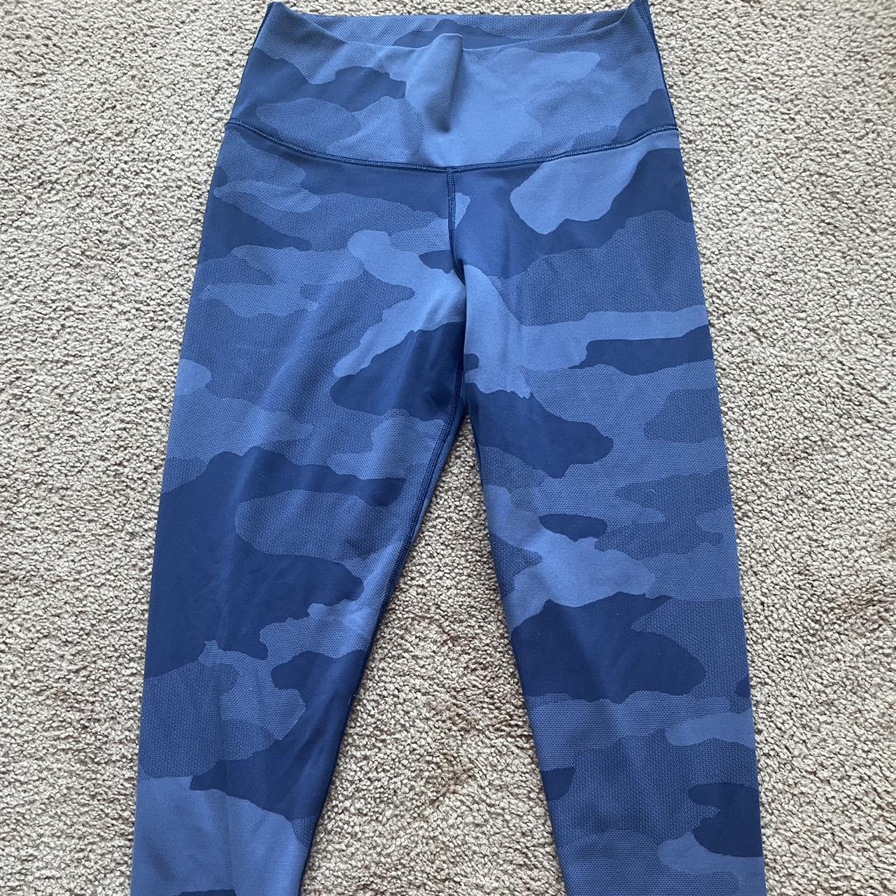 aerie blue camo leggings thick fabric stays up all... Depop