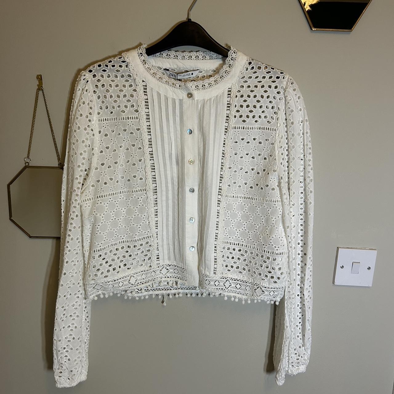 ** PRICE DROP Zara white lace cropped