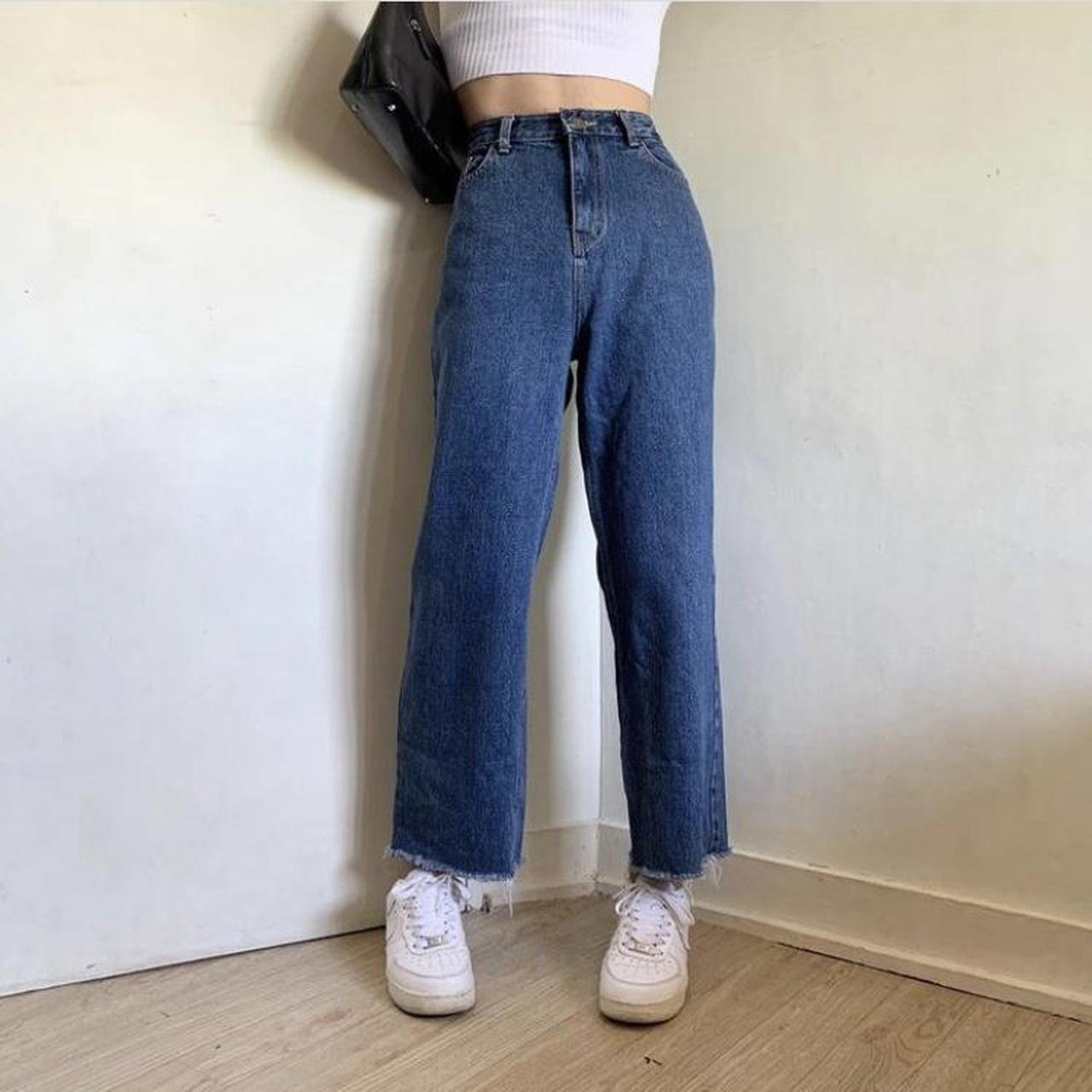 Prettiest washed denim Zara mom semi-baggy high... - Depop