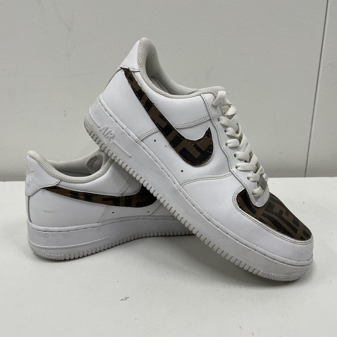 Nike Men's White and Brown Trainers | Depop