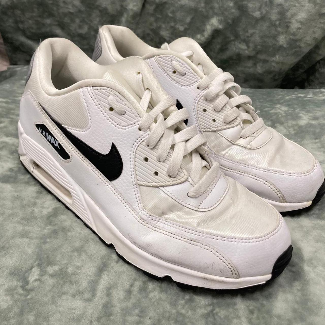 Nike Air Max White & Black Sneakers Size 10.5 The... - Depop