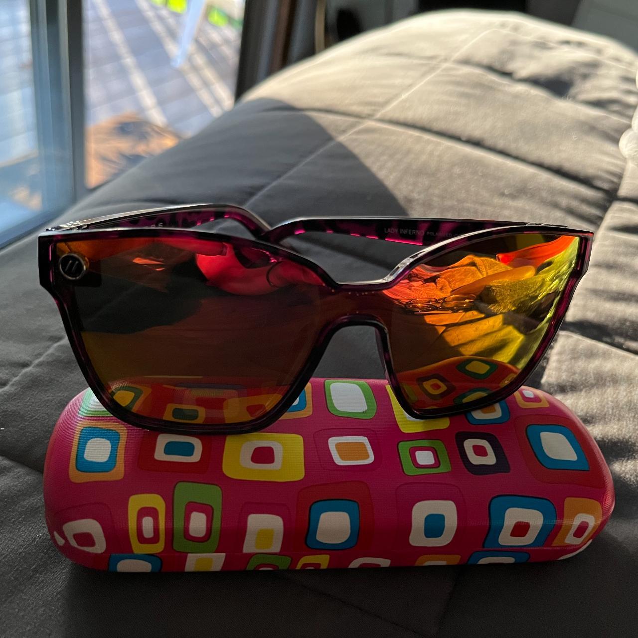 Blenders polarized sunglasses used pink plastic... Depop